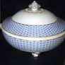 Antique Soho Pottery "Montauban" Blue Basket-Weave Image 6