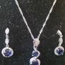 18 KT White Gold Filled Pendant and Earrings Image 2
