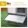 Wooden Rabbit Hutch Outdoor, Double Tier Guinea Pig Hutch, Small Animal House Water-Resistant Roof Ramp Image 4