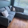 Grey Corner Sofa with Footstool (Harvey Norman Fantasia) Image 5