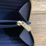 Coach Navy Leather Accordian Zip Wallet Image 7