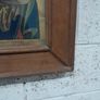 Antique Pine Frame Religious Icon Picture Image 3