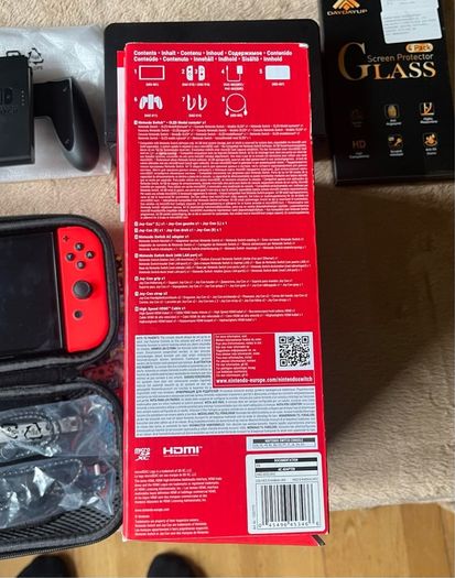 Nintendo Switch OLED, Used Twice + New Case + 4 Screen Protectors