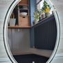 LED Bathroom Mirror Oval 60x80cm Demister Bright Light Image 2