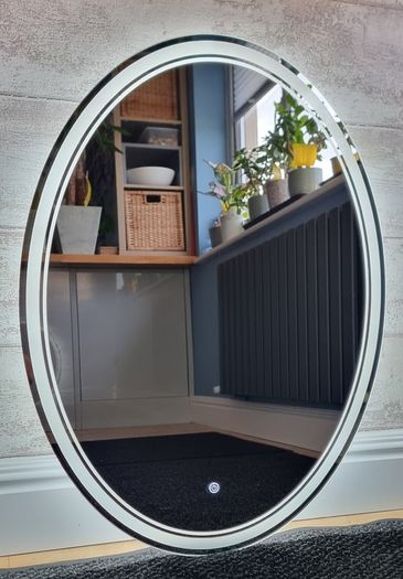 LED Bathroom Mirror Oval 60x80cm Demister Bright Light