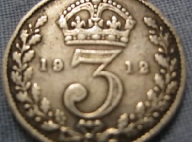 TITANIC SOLID SILVER Three pence 1912 Coin 3d Royal Mint Vintage Retro Antique