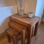 Solid Oak Nest of Tables Image 2