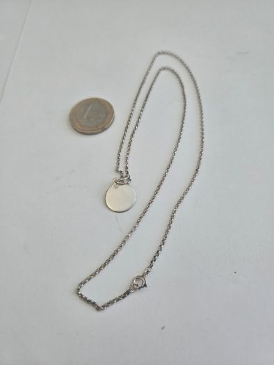 Brand New Hallmarked Silver 13mm Disc Pendant And Chain