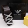Giorgio Armani Exchange Reversible Mens Belt Leather One Size Black Brown Dark Image 2