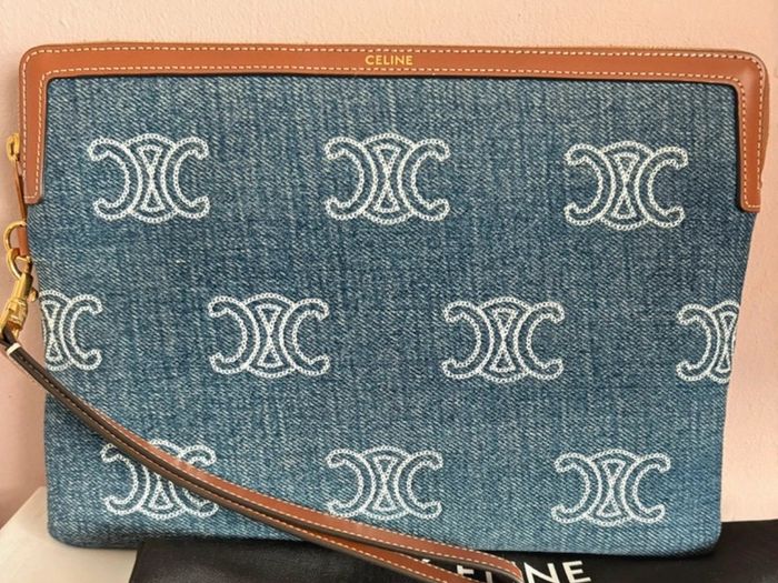 Celine pouch with leather strap