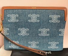 Celine pouch with leather strap