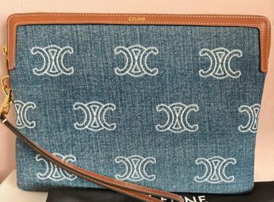 Celine pouch with leather strap