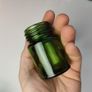 233 - Set of 3 1950s Vintage Green Glass Bottom Embossed Letters Science Medicine Pills Chemicals Collectible Decorative Jars Image 2