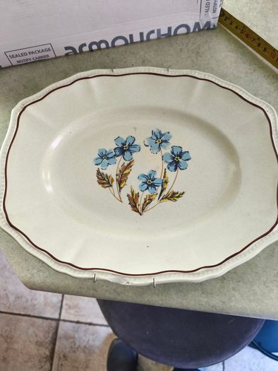 Kensington Staffordshire England Ironstone Hyde Park Platter as hanging plate is some chips at the edges