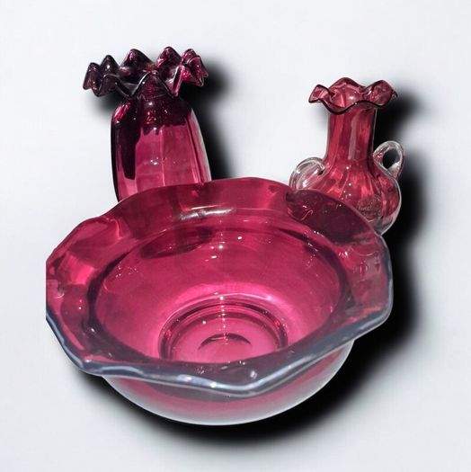 Royal Scot handmade cranberry glass lot