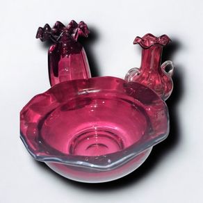 Royal Scot handmade cranberry glass lot