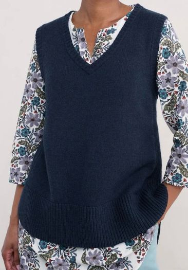 Seasalt Cornwall blue wool vest