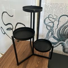IKEA OLIVBLAD Tiered Plant Stand Black Metal