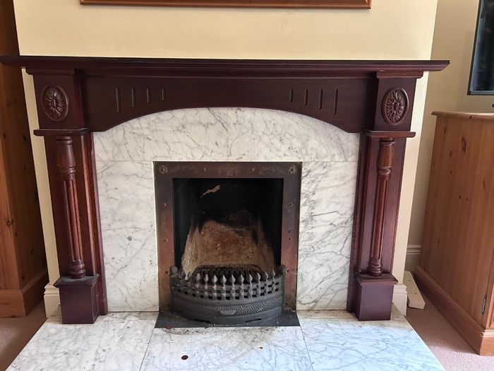 Traditional Timber Fireplace with Stone Surround & Hearth  250