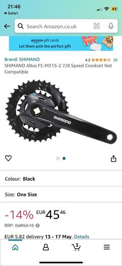 Shimano FC-M315 Crankset