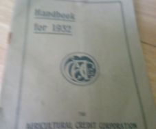 Agriculture Credit corporation Hand Book 1932