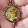 Antique double sided photo locket pendant Image 4