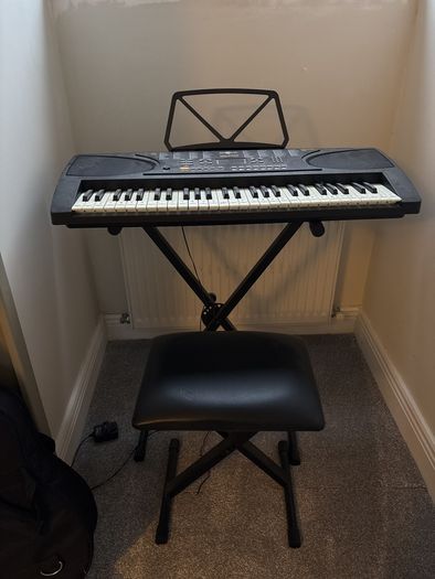 Keyboard with stand and stool