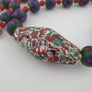 Antique Venetian Trade Beads Eye Glass, WhiteHeart & Millefiori Pendant Necklace Image 7