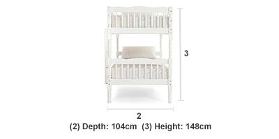 White Wooden Bunk Bed