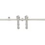Sliding Door Hardware Kit 183 cm Stainless Steel Silver Image 2