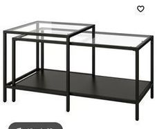 Nest of Black Glass Tables