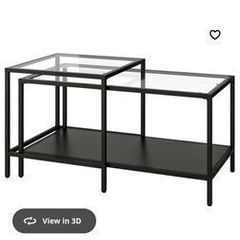 Nest of Black Glass Tables