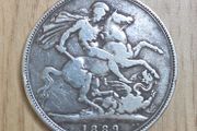 1889 Queen Victoria Crown Sterling Silver Jubilee Head