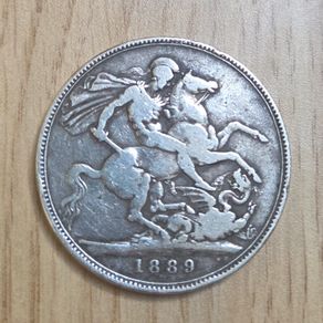 1889 Queen Victoria Crown Sterling Silver Jubilee Head