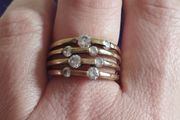 925 Sterling Silver Ring with Gold Plated Cubic Zirconia.