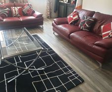 Glass and chrome coffee table