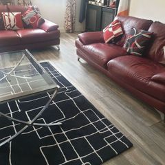 Glass and chrome coffee table