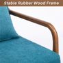 Armchair Living Room Comfy Arm Chair Reading Chair Bedroom Relax Accent Chairs with Wood Frame, Teal Image 5