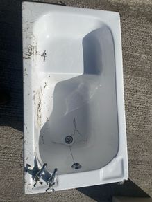 Small Bath with built in seat