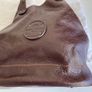 Vintage French Large Dark Brown Leather Bucket Bag Image 3