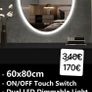LED Bathroom Mirror Bright Oval Cosmetic Makeup Image 2