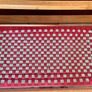 Rare Vintage Long Sugan Style Ottoman Stool Bench Woven with Red Green Cotton Rope Image 9