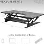 VIVO 122cm Height Adjustable Large Stand Up Desk Converter, V Series, Quick Sit to Stand Tabletop Dual Monitor Riser Workstation, Black, DESK-V048V Image 2