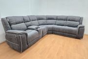 Hannan Electric Grey Fabric Recliner Sofa