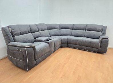 Hannan Electric Grey Fabric Recliner Sofa