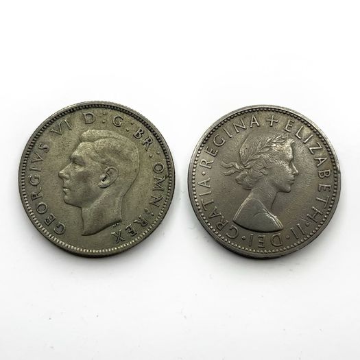 2x UK Florins - 1942 Silver & 1961 - Two Shillings Pre-Decimal Coins