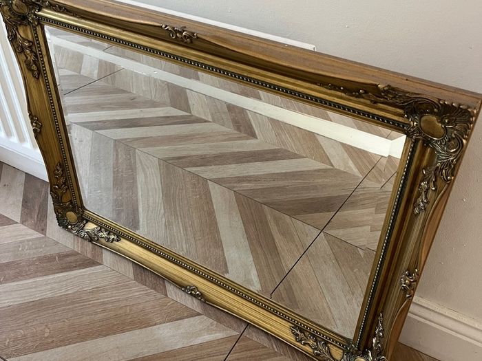 Vintage Large Rectangular Bevelled Mirror Circa 1990's