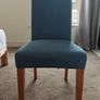 Set of Cloth and Leather chairs for sale Image 3