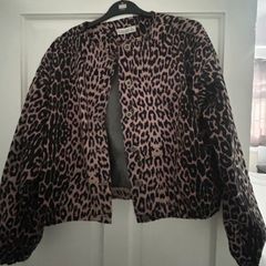 Gallery Denim Print Bomber Jacket