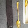 Antique Gerity Gold Plated Serving Spoon and Salad Fork. Image 4